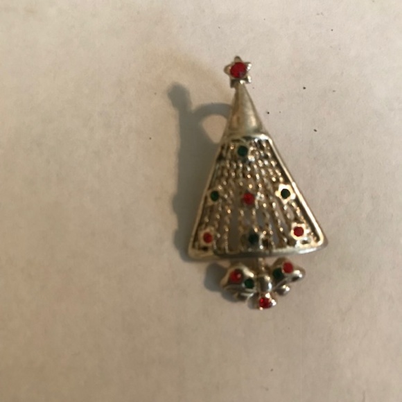 Christmas Tree Pendant Austrian Crystals Vintage - Picture 4 of 5